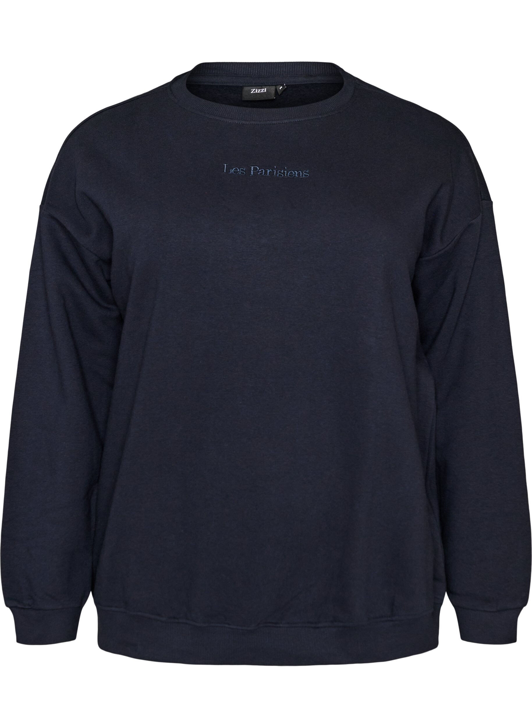 ZizziSweatshirt met tekstprint, Blauw, Packshot image number 0
