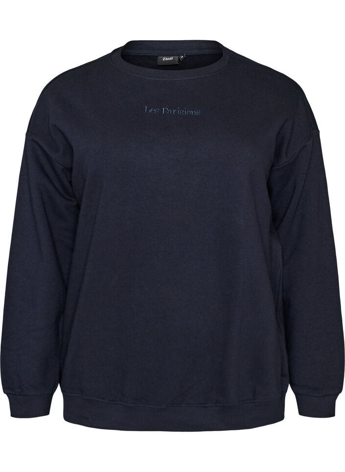 Sweatshirt met tekstprint, Blauw, Packshot image number 0