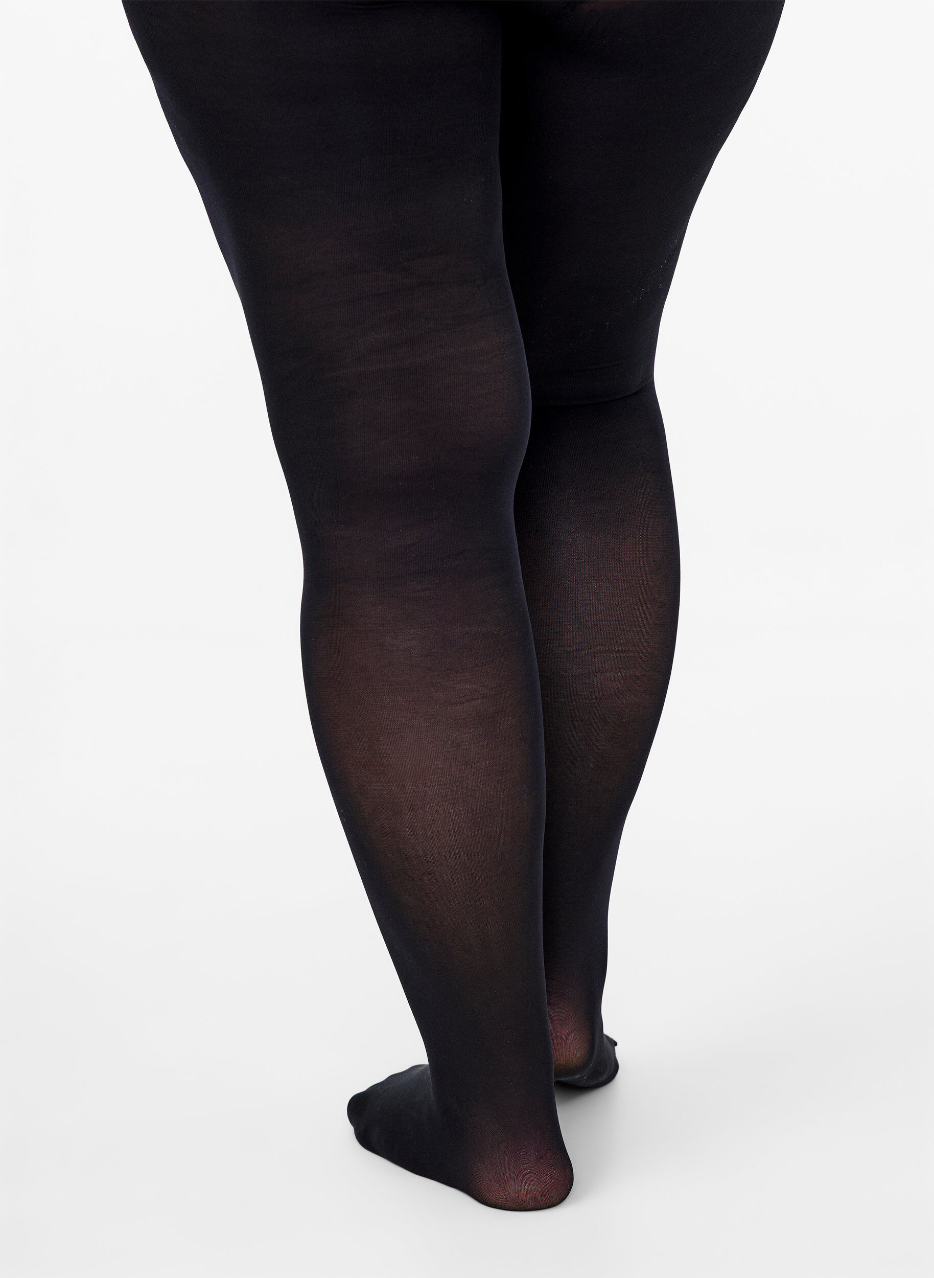 Zizzi 2-pack panty's in 100 denier, Zwart, Model image number 2