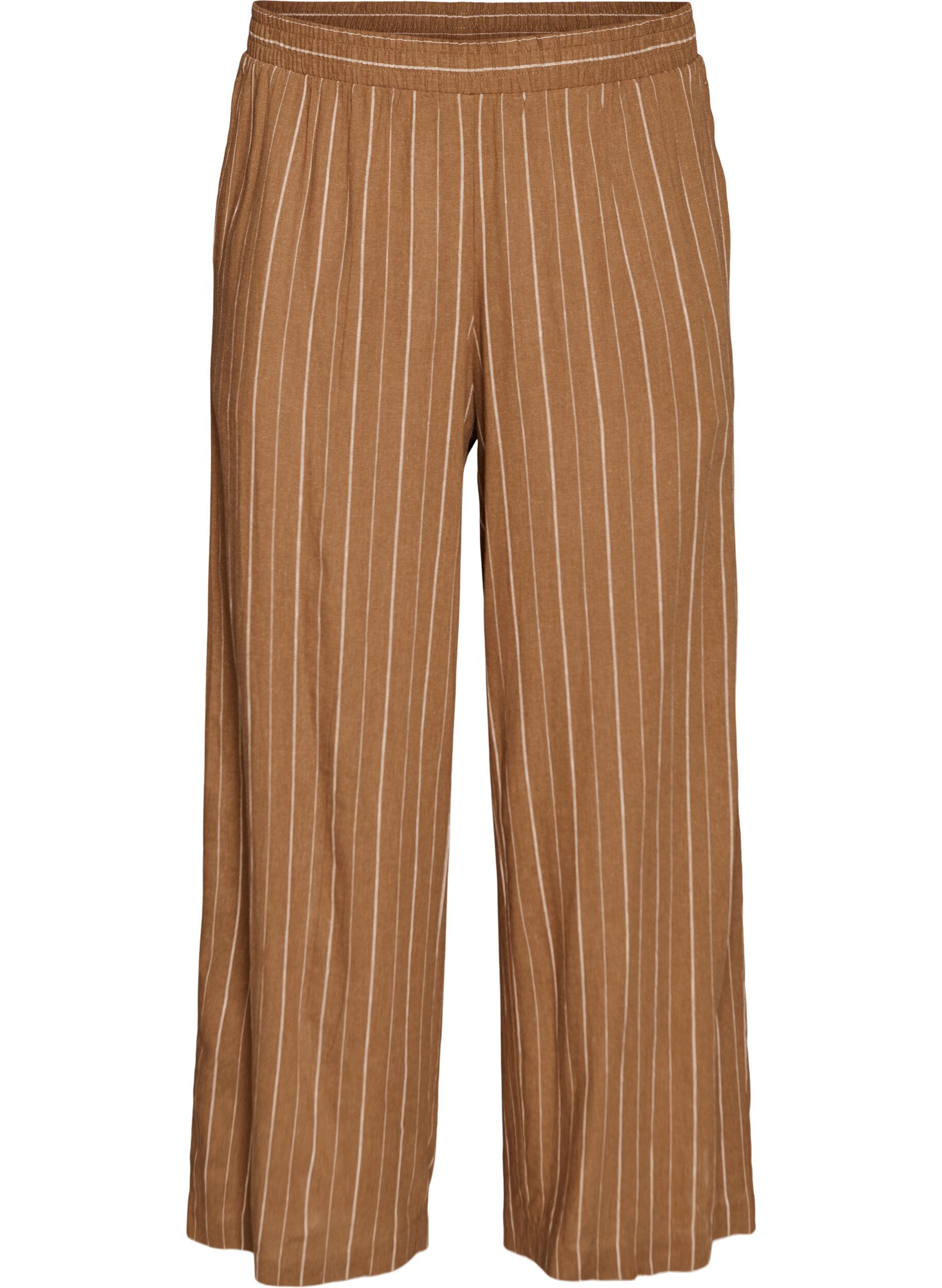 Wijde linnen en viscose broek