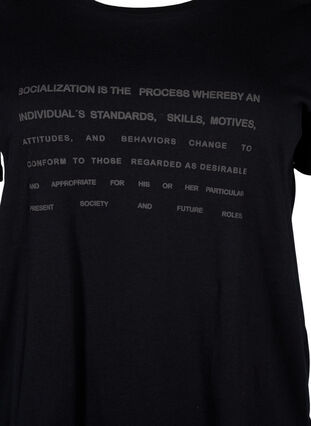 T-shirt met tekstmotief, Black W. Black, Packshot image number 2