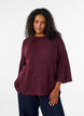 Geribde trui met 3/4 mouwen, Rood, Model image number 0
