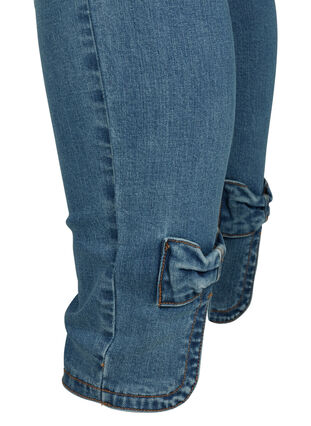 Cropped Amy jeans met hoge taille en strikje, Blue denim, Packshot image number 3