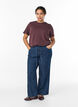 Basic katoenen T-shirt met ronde hals, Donker Bordeaux, Model image number 1