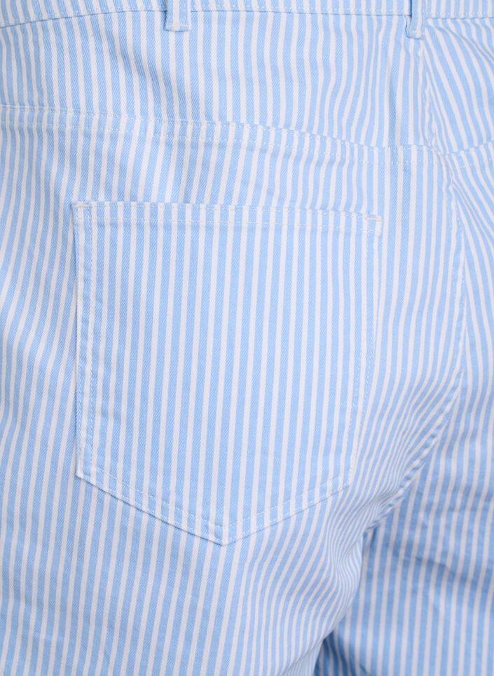 Gestreepte bermudashorts met hoge taille, Blauw, Packshot image number 3