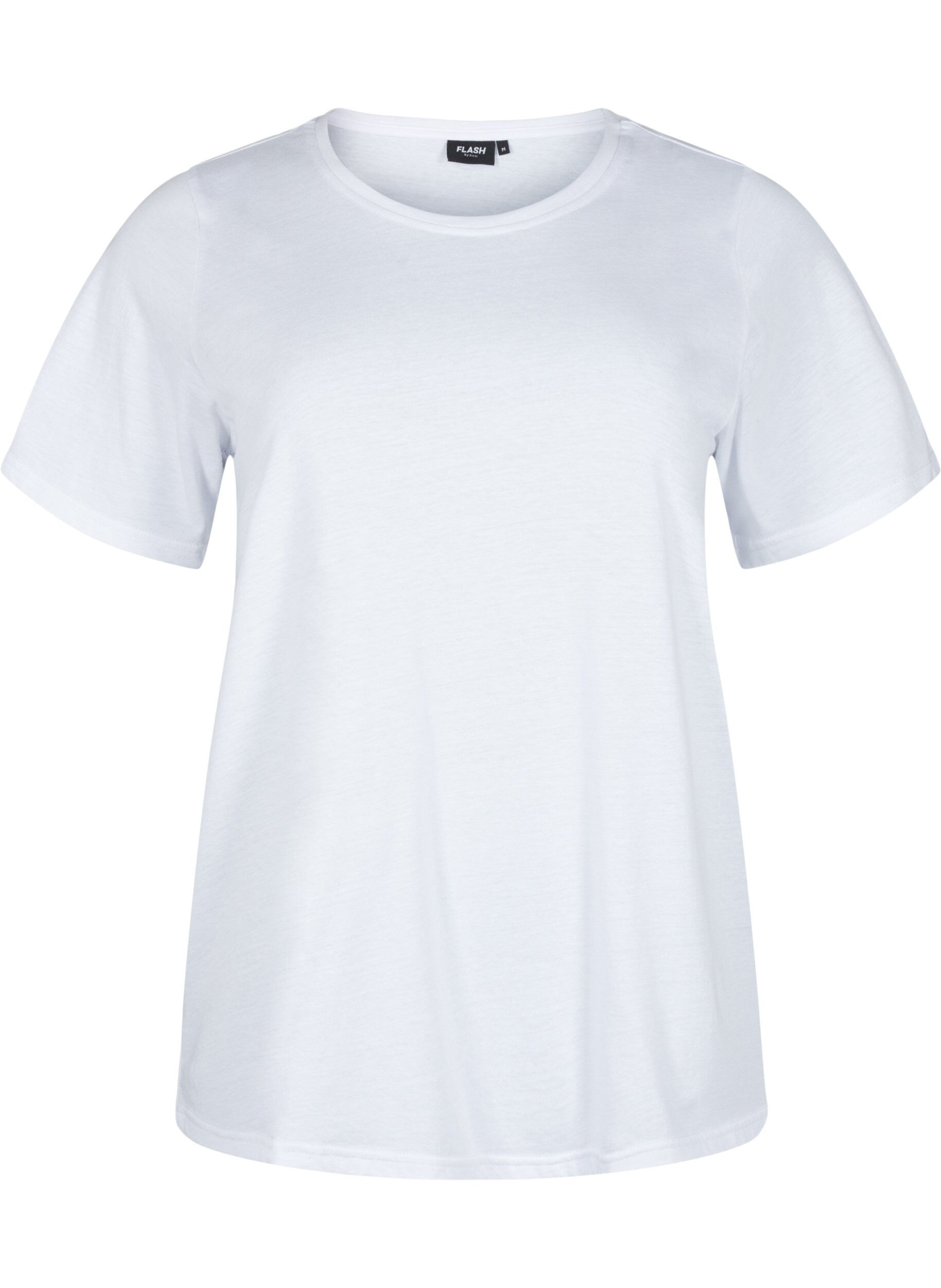 Zizzi FLASH - 2-pack T-shirts met ronde hals, White/Black, Packshot image number 2