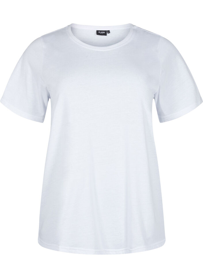 FLASH - 2-pack T-shirts met ronde hals, White/Black, Packshot image number 2