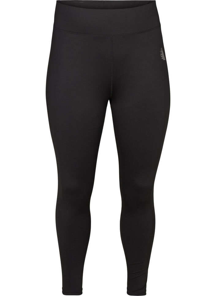 Gecropte basic workout leggings, Zwart, Packshot