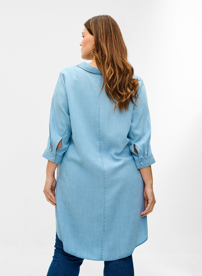 Tuniek met 3/4 mouwen, Light blue denim, Model image number 1