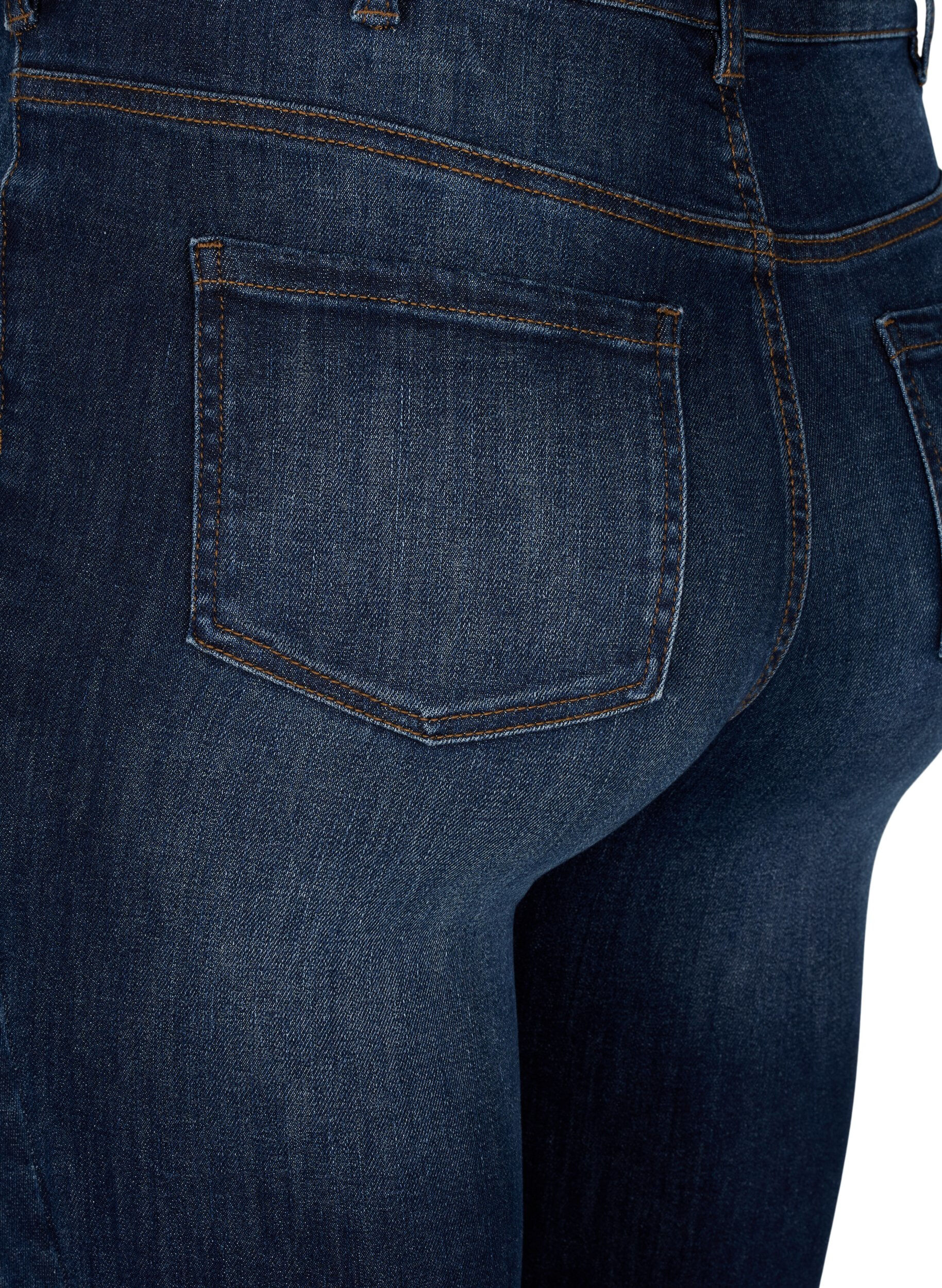 Zizzi Super smalle jeans met hoge taille, Dark Blue, Packshot image number 3