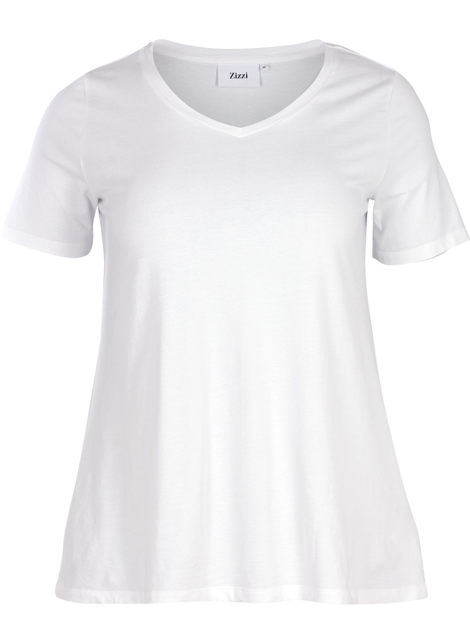 Zizzi Basic t-shirt, Wit, Packshot image number 0
