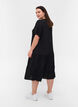 Viscose jurk met korte mouwen, Black, Model image number 1