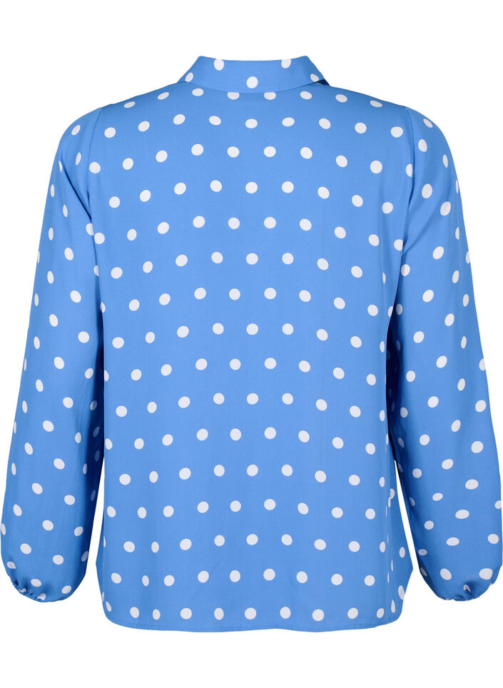 Gestippeld shirt met ruches, River S. White Dot, Packshot image number 1