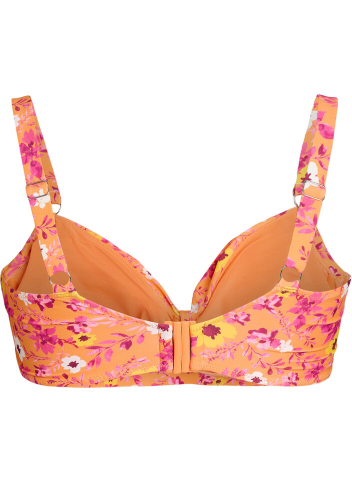 Bikinitop met beugel en patroon, Oranje, Packshot image number 1