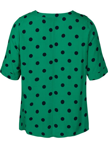 Viscose blouse met stippen, Jolly Green dot AOP, Packshot image number 1