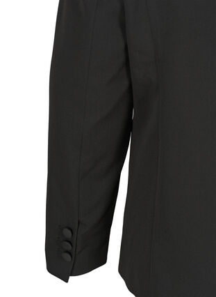 Klassieke blazer met schoudervullingen, Black, Packshot image number 3