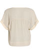 Seersucker blouse met V-hals, Beige, Packshot image number 1