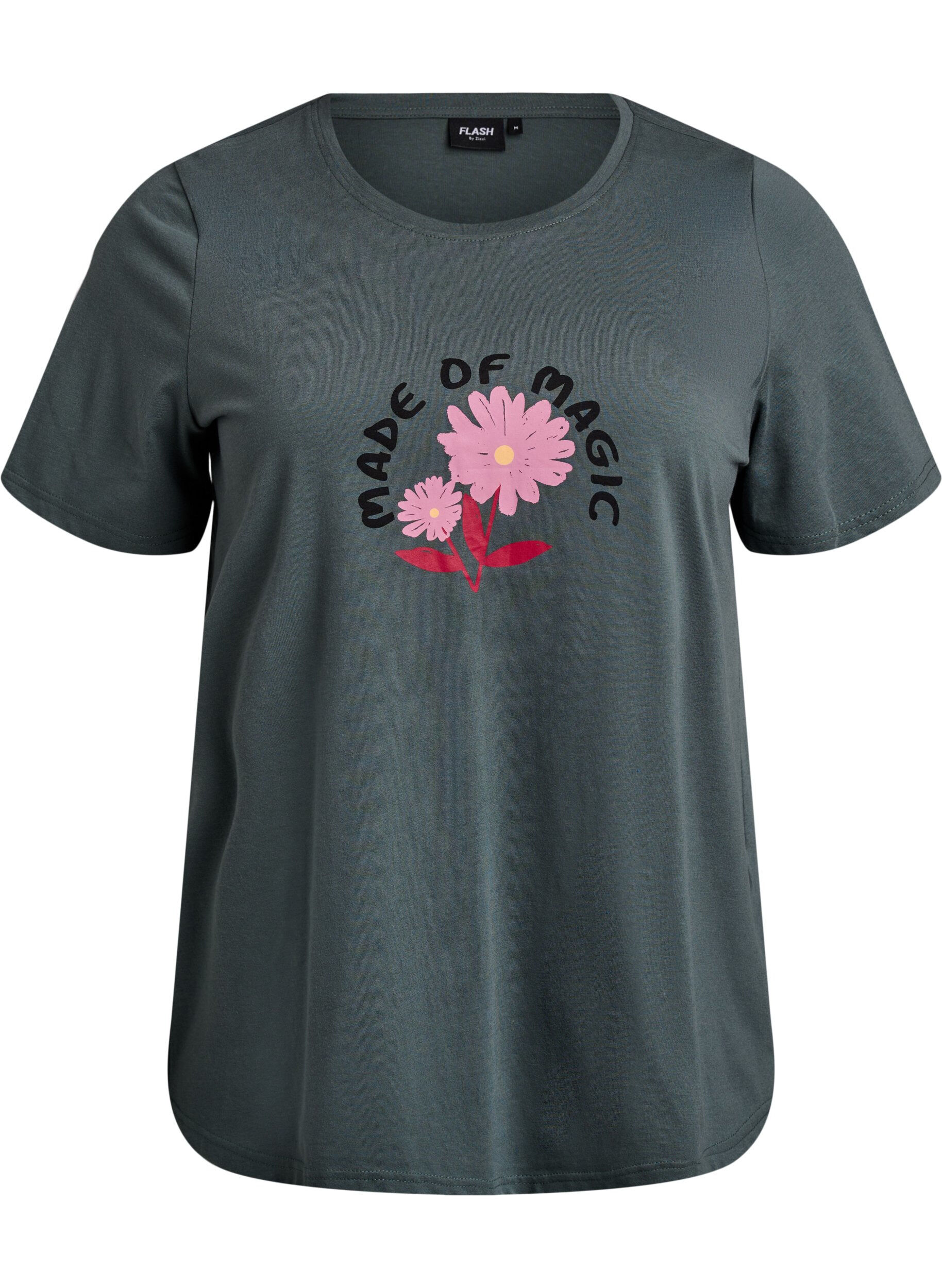 ZizziT-shirt met print, Groen, Packshot image number 0