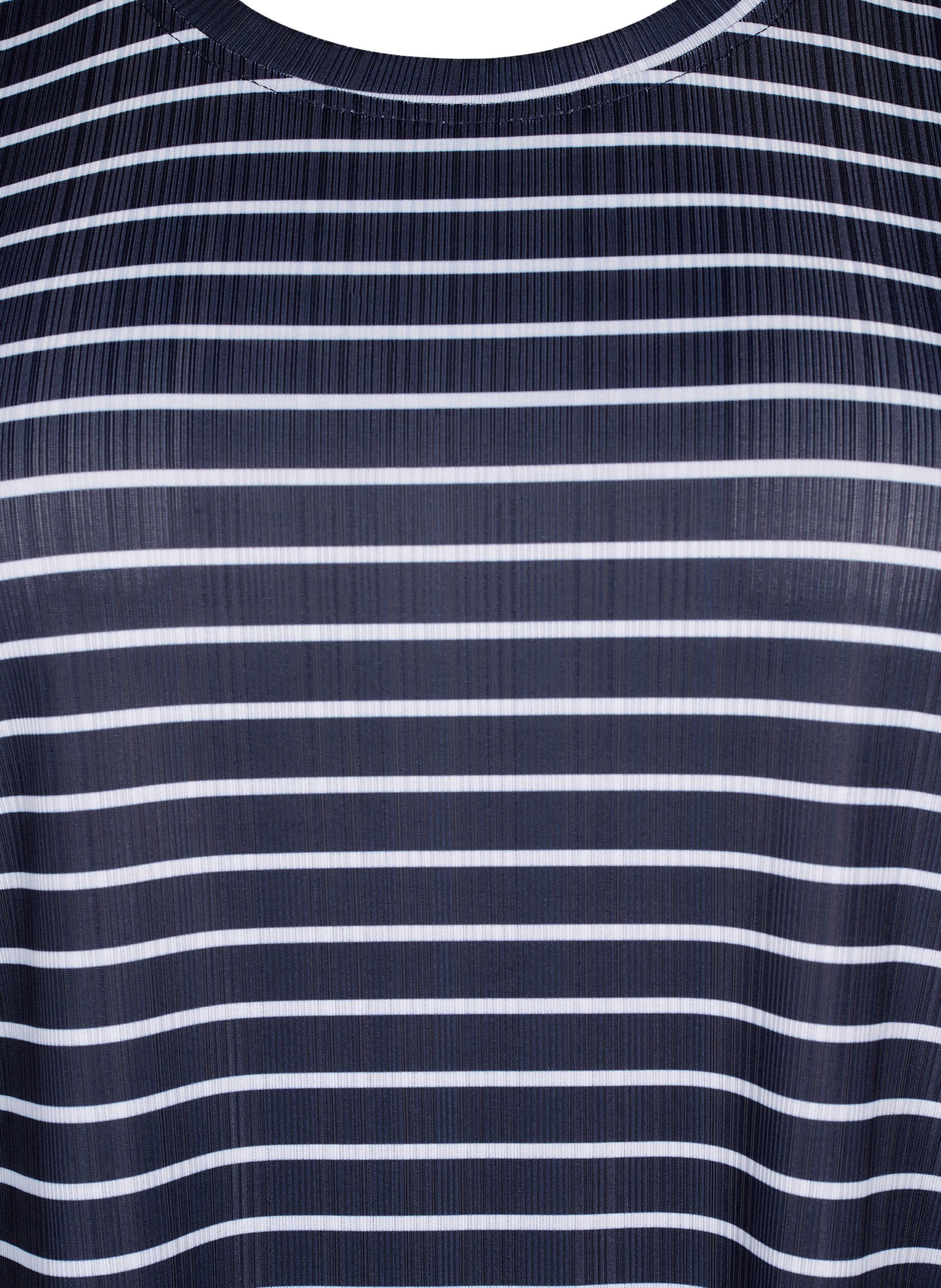 Zizzi FLASH - T-shirt met strepen, Night S. W. Stripe, Packshot image number 2