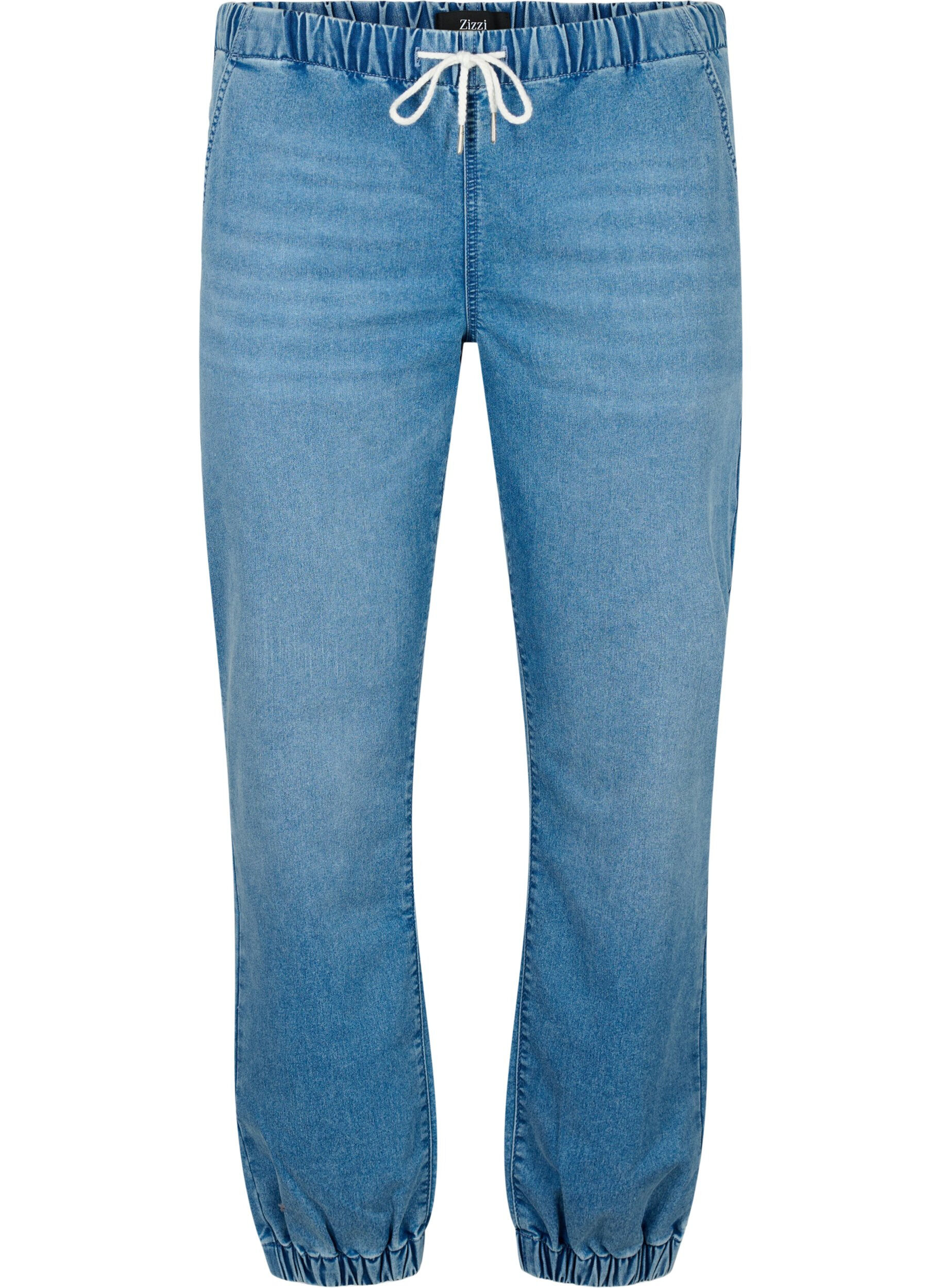 ZizziDenim joggers met zakken, Blauw, Packshot image number 0