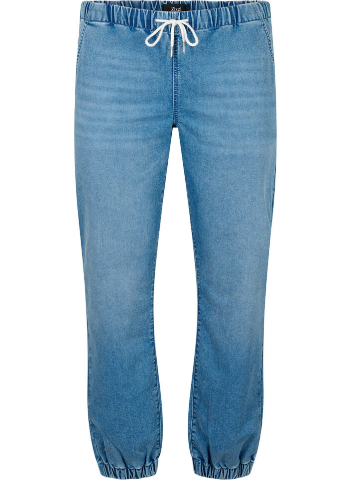 Denim joggers met zakken, Blauw, Packshot