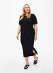 Viscose midirok met slanke pasvorm, Zwart, Model image number 1