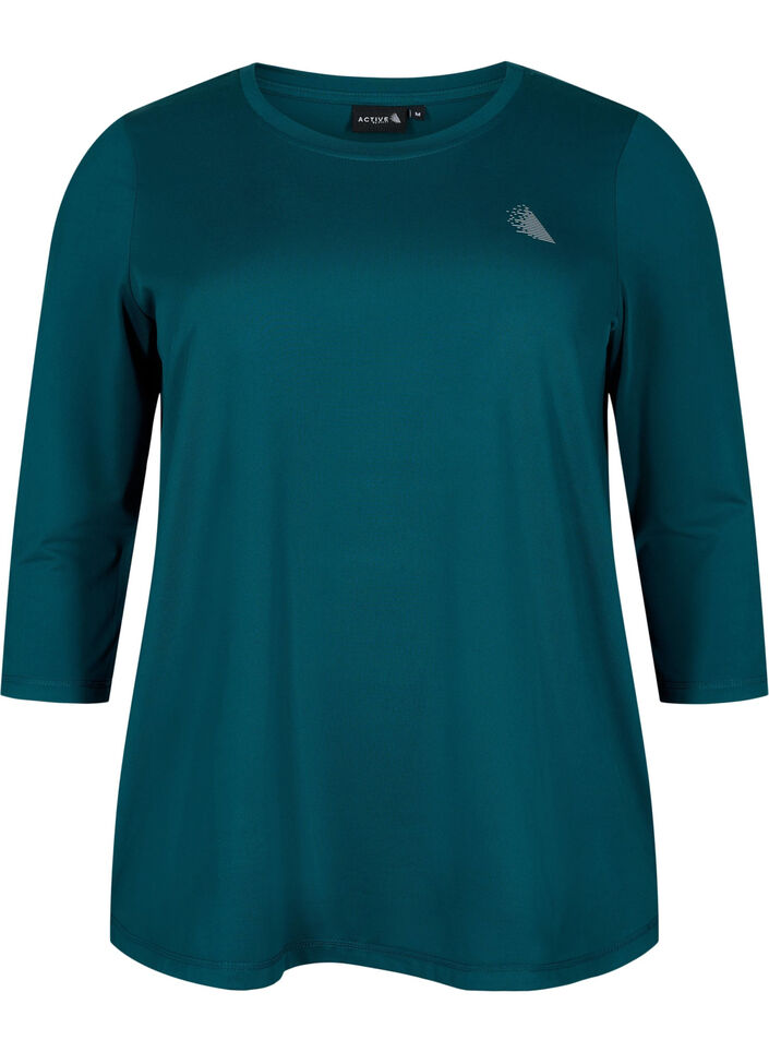 Trainingsblouse met 3/4-mouwen, Groen, Packshot image number 0