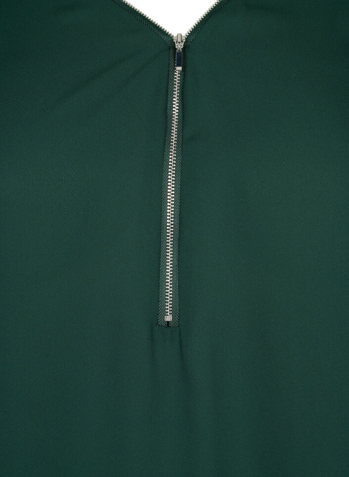 V-hals blouse met rits, Scarab, Packshot image number 3