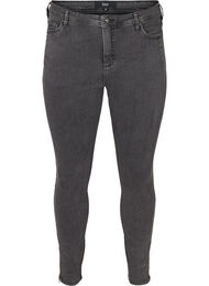Cropped Amy jeans met hoge taille en ritssluiting, Grey Denim