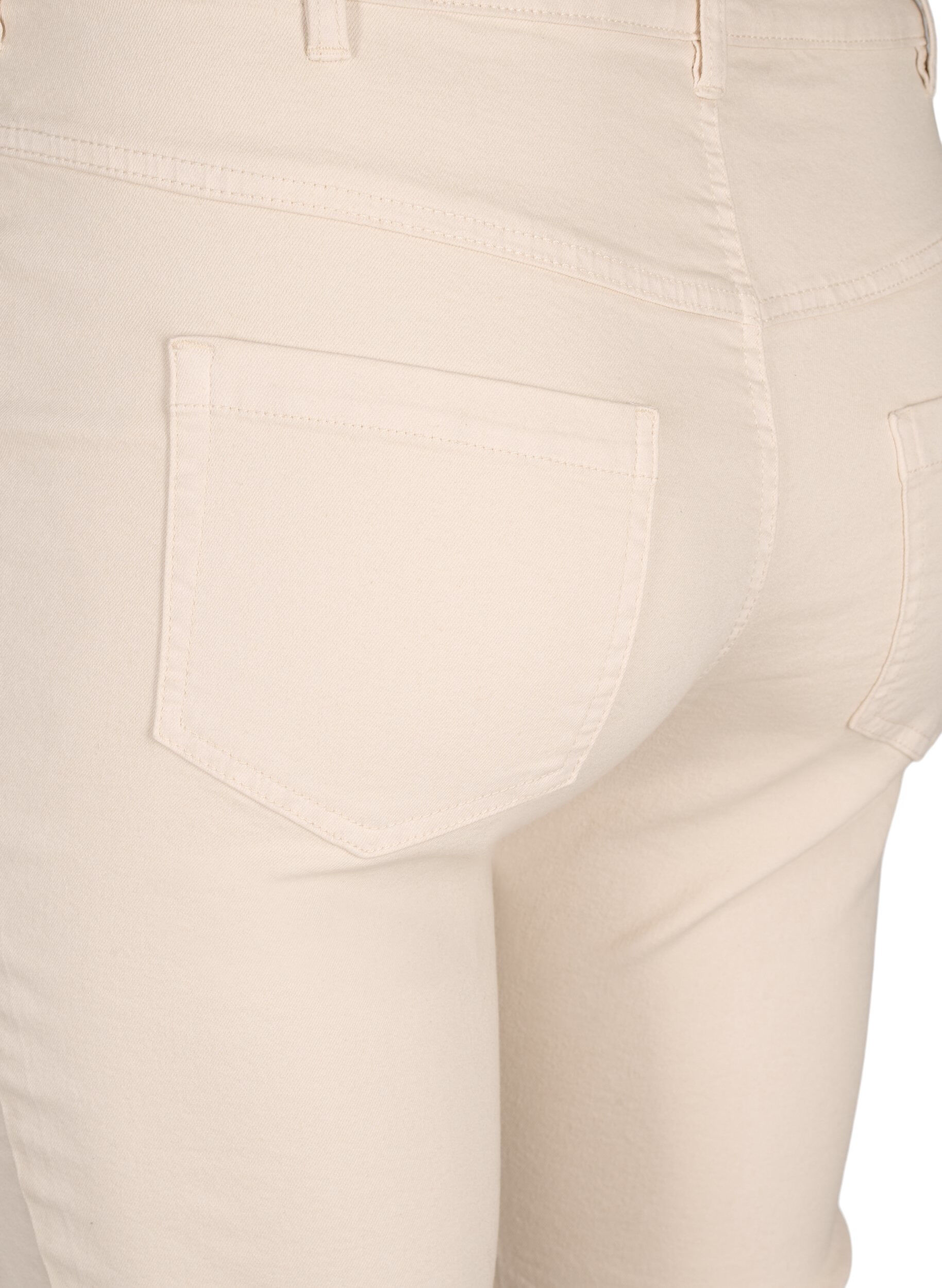 Zizzi Slim fit Emily jeans met normale taille, Oatmeal, Packshot image number 3