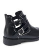 Wide fit - Enkellaarsjes met studs, Black, Packshot image number 3