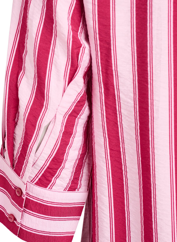 Korte jurk met kraag en borstzak, Roze, Packshot image number 3