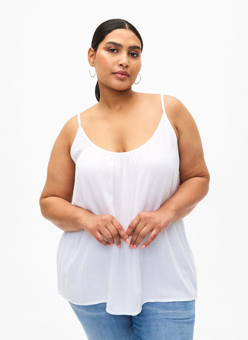 Hemdje van viscose, Wit, Model image number 0