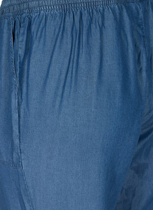 Losse capri broek in lyocell, Medium Blue Denim, Packshot image number 3