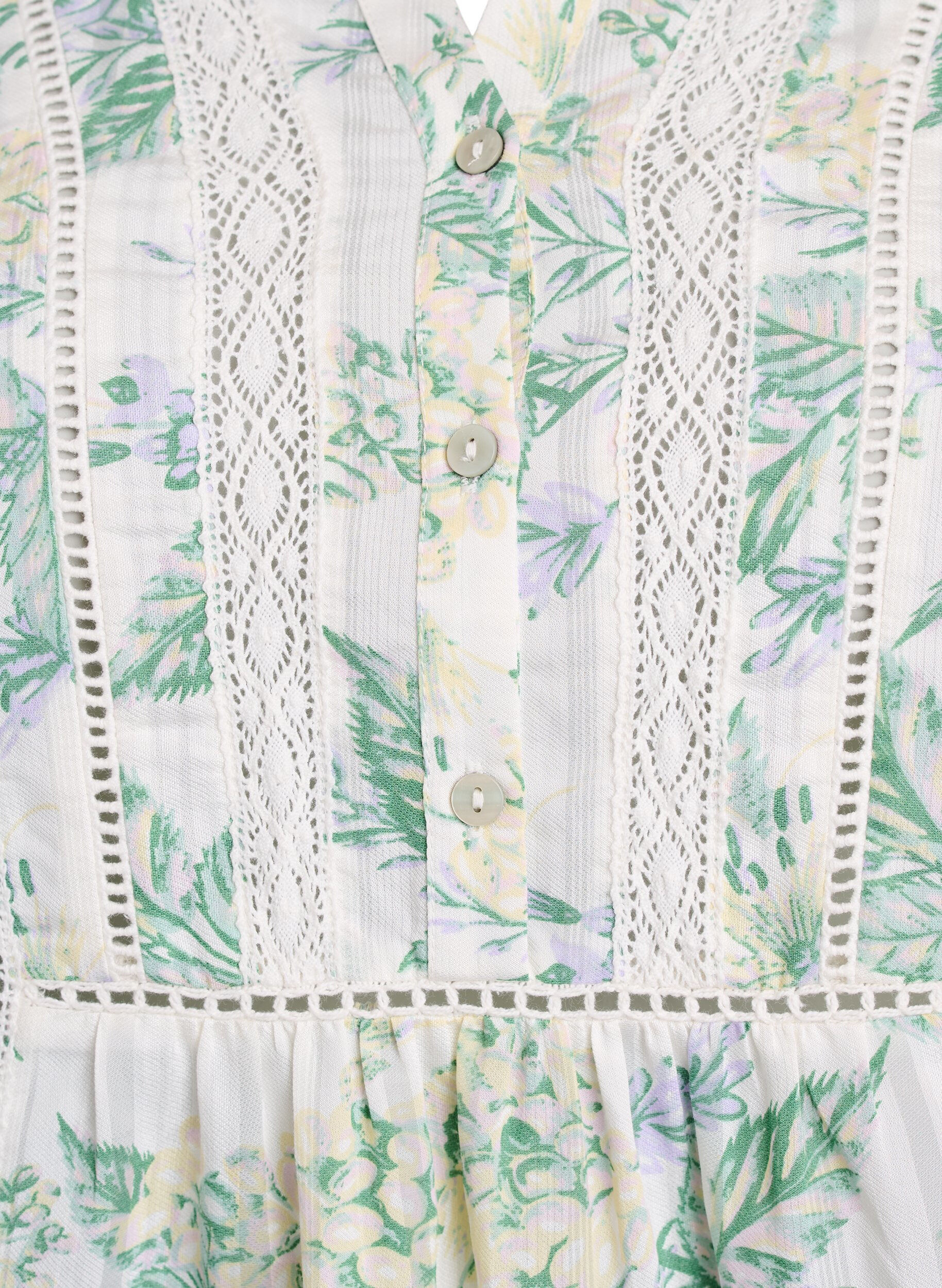 Zizzi Blouse met print en 1/2 mouwen, Wit, Packshot image number 2