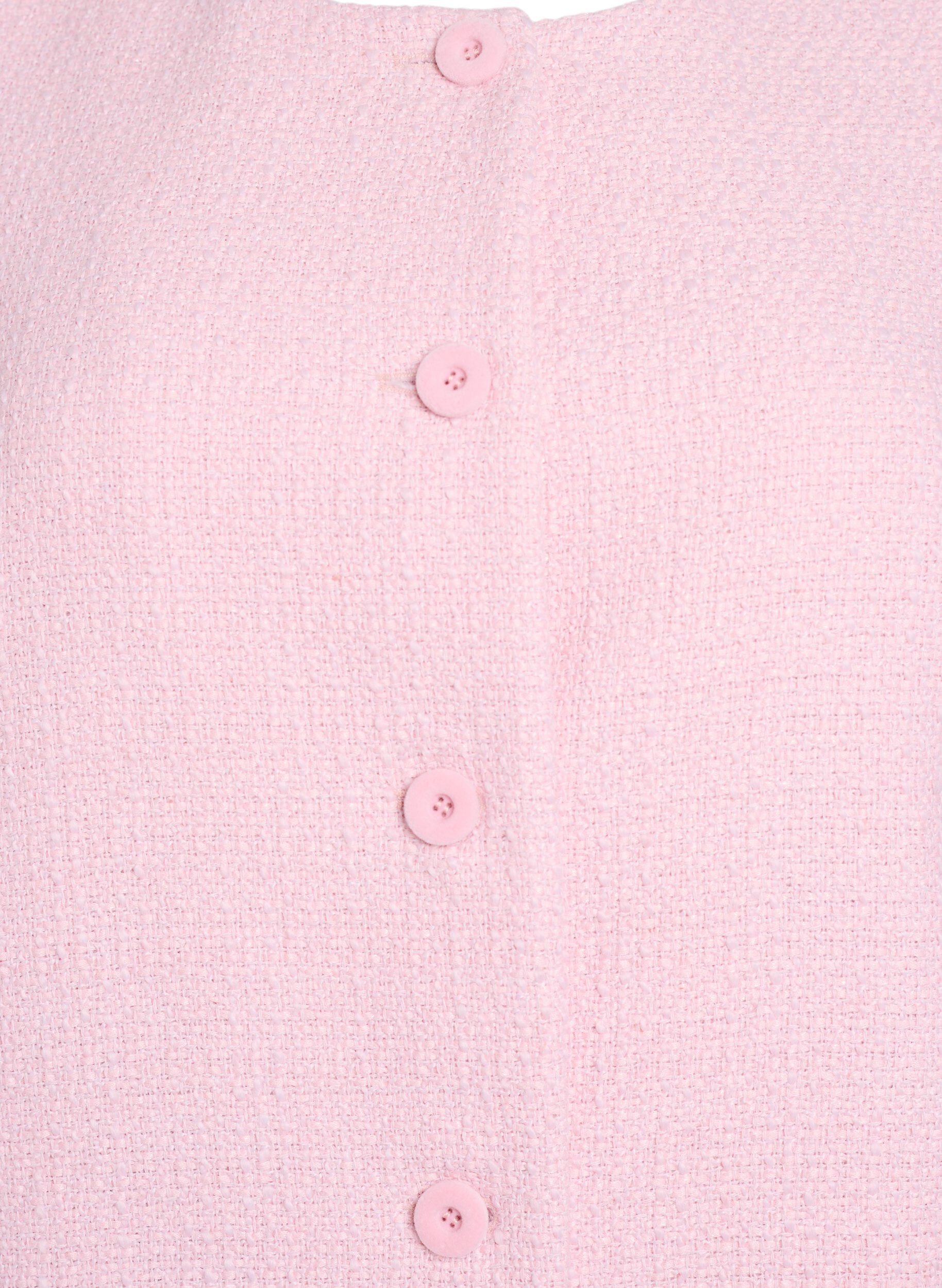 Zizzi Boucl&eacute; jasje met ruchesdetails, Roze, Packshot image number 2