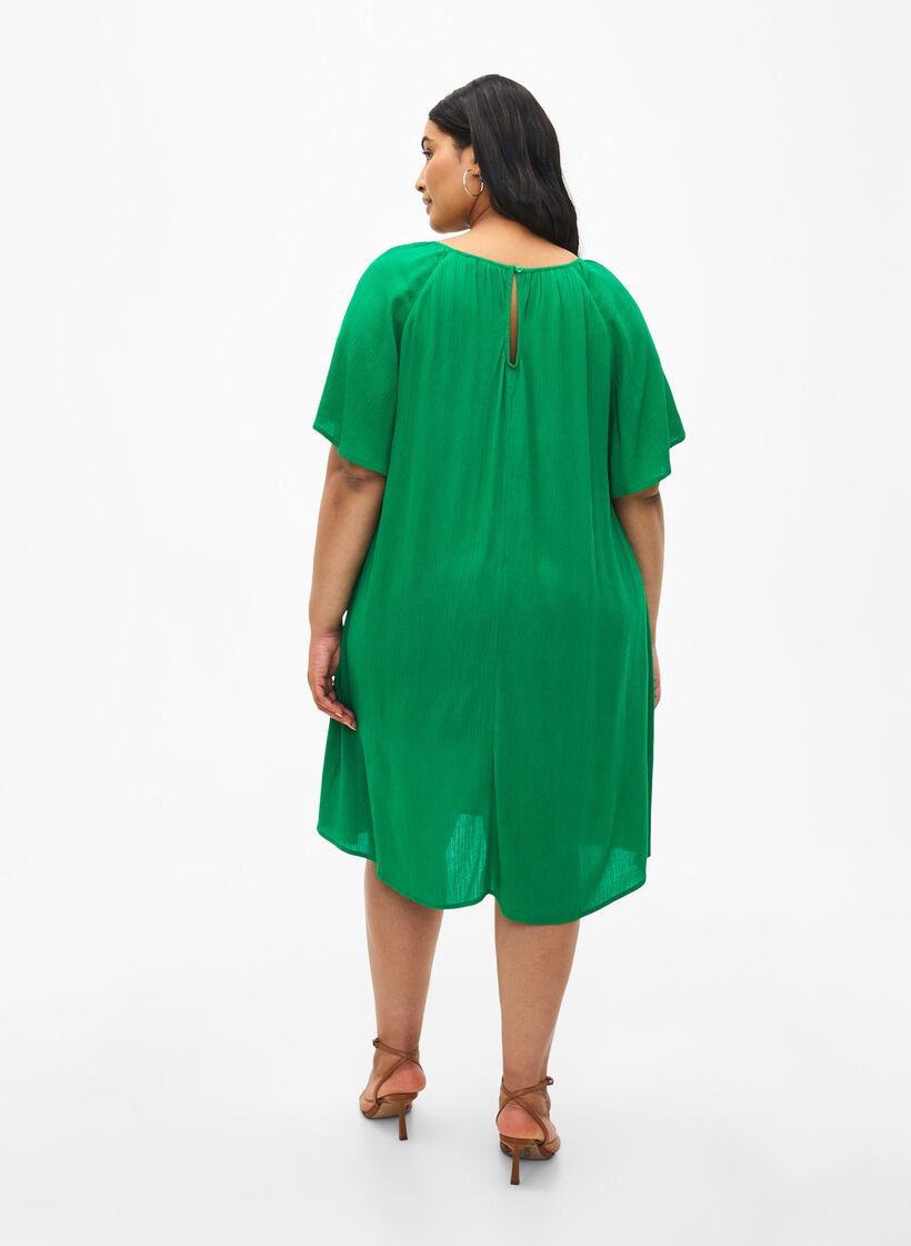 Viscose jurk met korte mouwen, Jolly Green, Model image number 1
