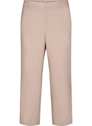 Op maat gemaakte broek met een hoge taille en straight-fit, Beige