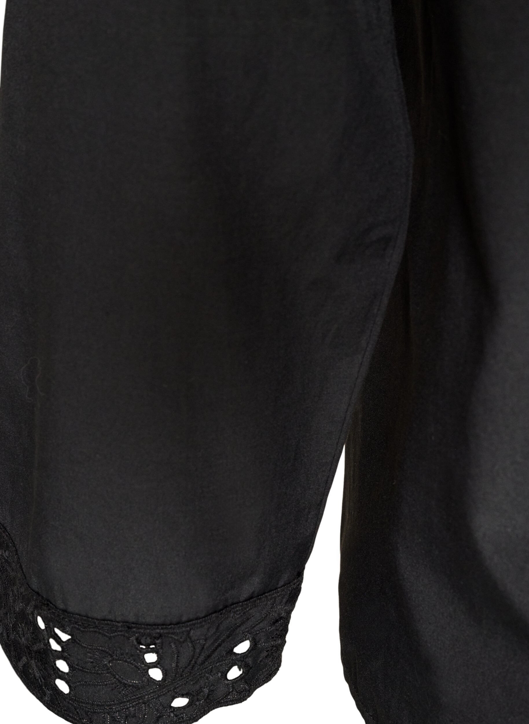 ZizziBlouse met broderie anglaise, Zwart, Packshot image number 3