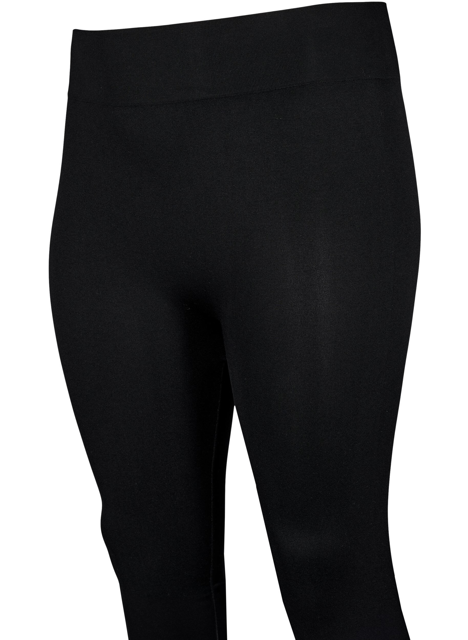 Zizzi Naadloze basis legging, Zwart, Packshot image number 3