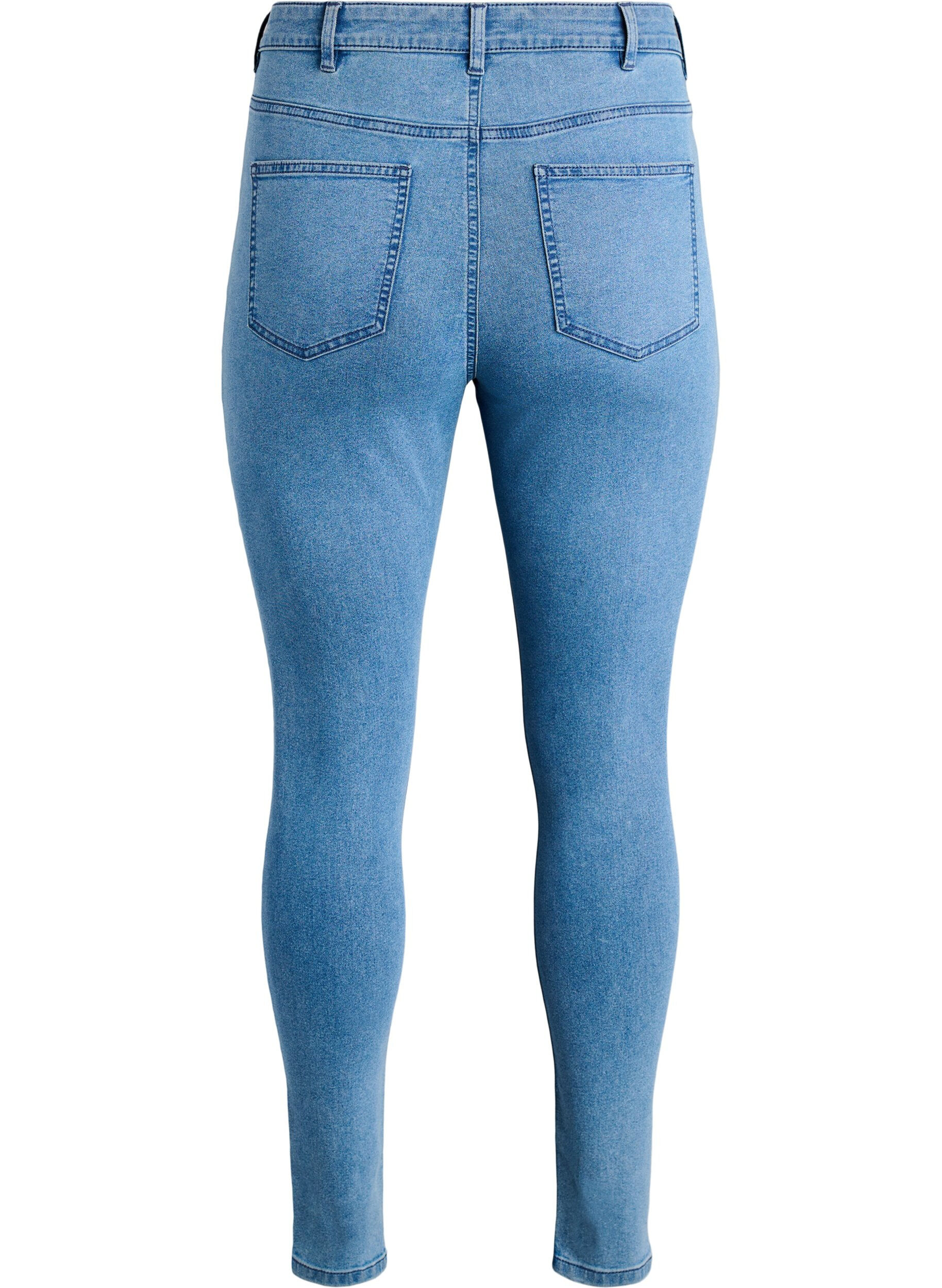 Zizzi Amy super slim fit jeans met hoge taille, Blauw, Packshot image number 1