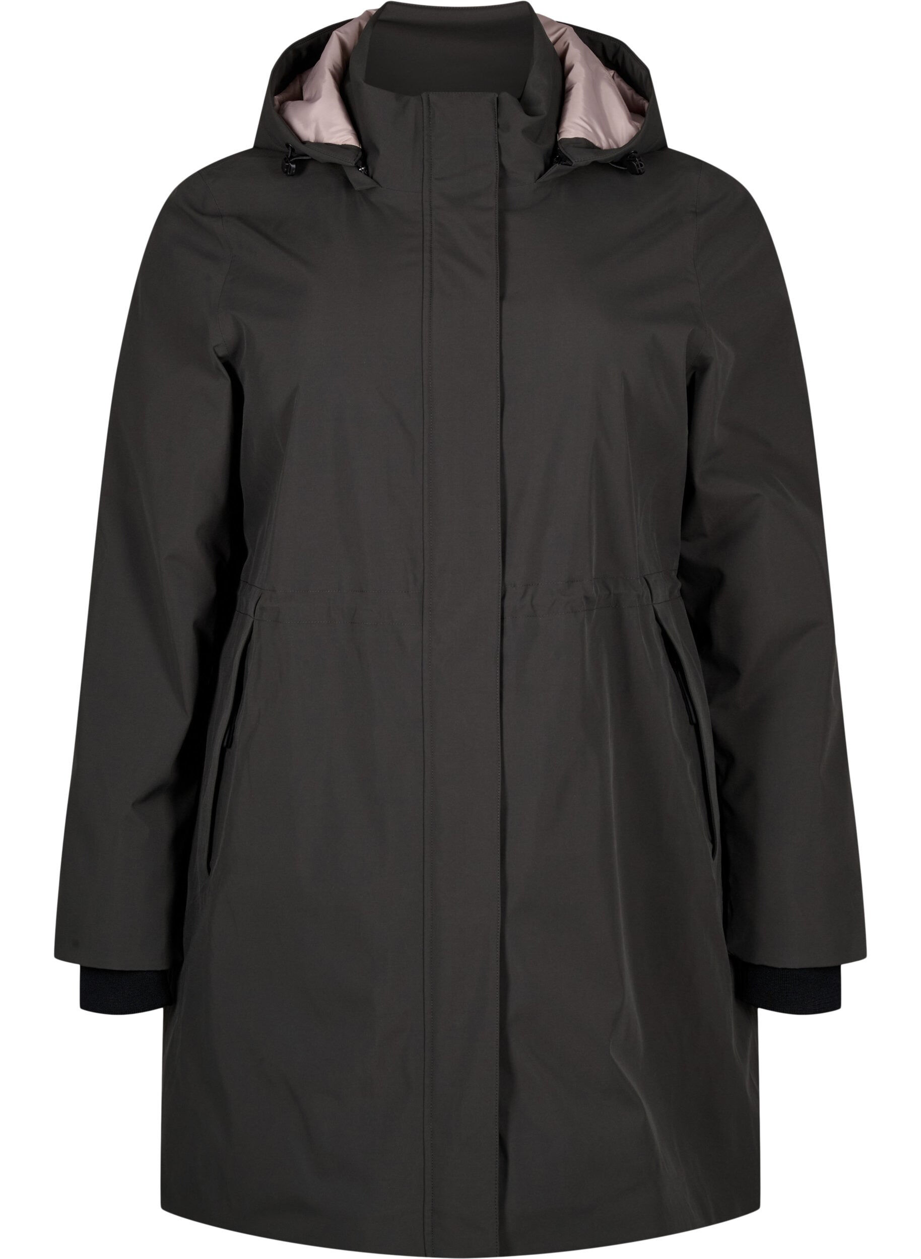 Zizzi Functionele parka winterjas met een capuchon, Raven, Packshot image number 0
