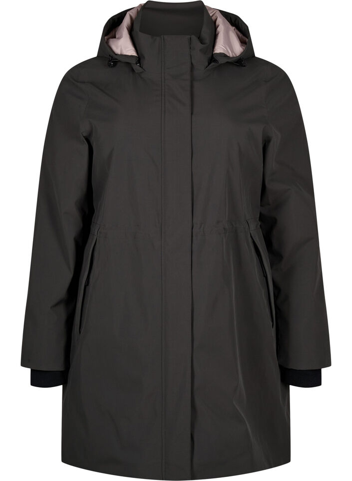 Functionele parka winterjas met een capuchon, Raven, Packshot image number 0