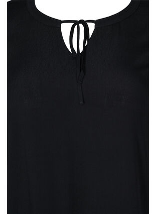 Viscose jurk met korte mouwen en print, Black, Packshot image number 2