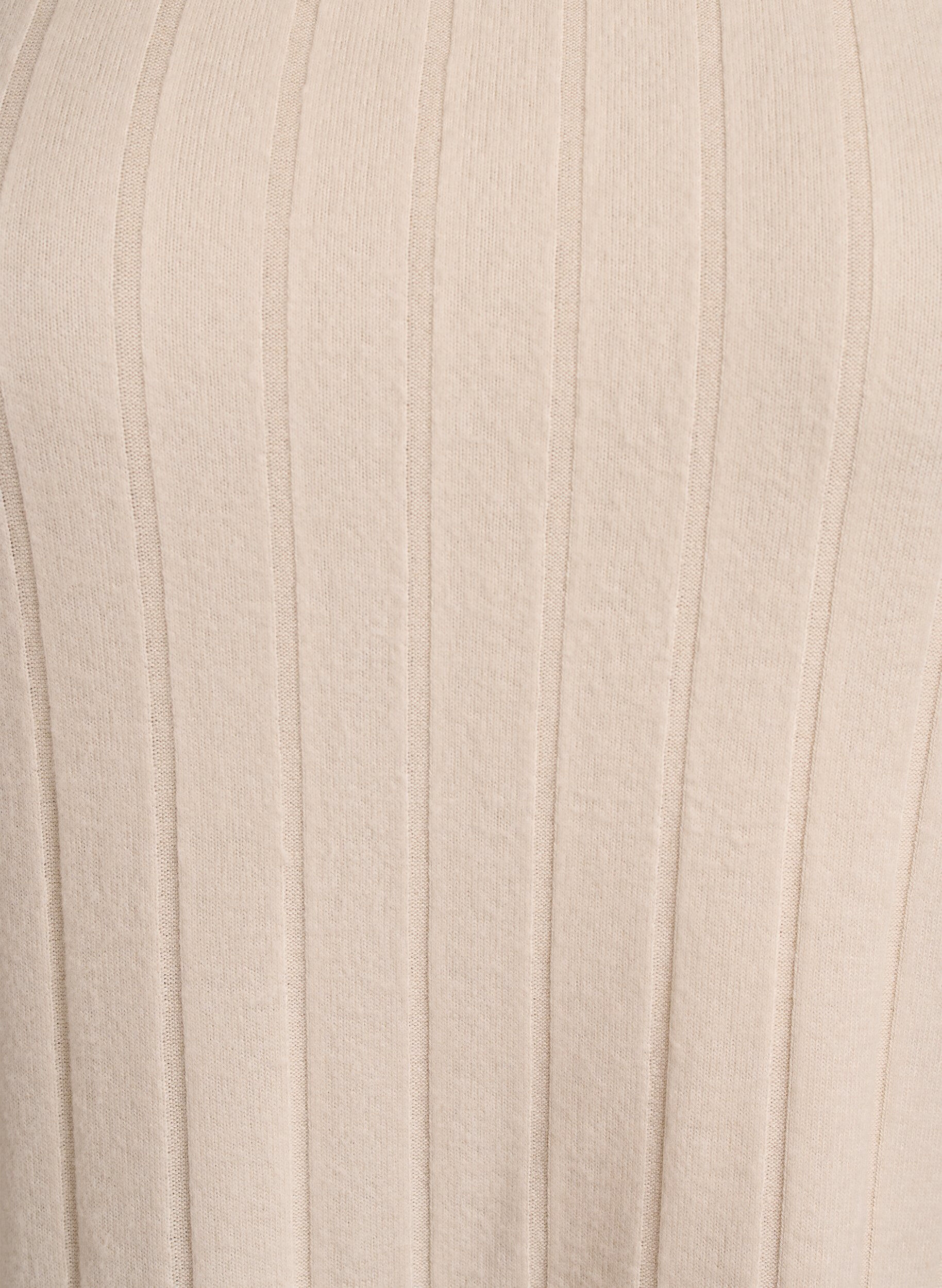 Zizzi Jerseyblouse met vierkante hals en geribde textuur, Beige, Packshot image number 2