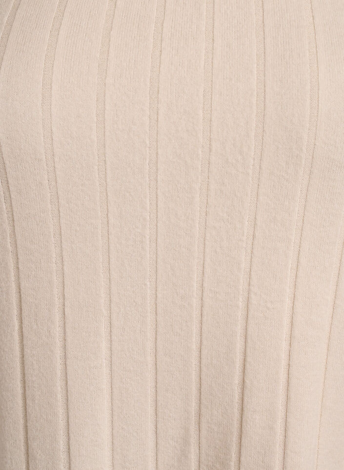 Jerseyblouse met vierkante hals en geribde textuur, Beige, Packshot image number 2