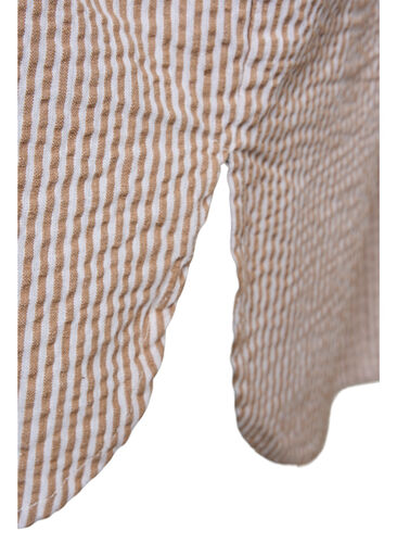 Gestreept katoenen overhemd met 3/4 mouwen, Natural Stripe, Packshot image number 3