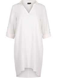 Gestreepte jurk gemaakt van katoen en linnen, White