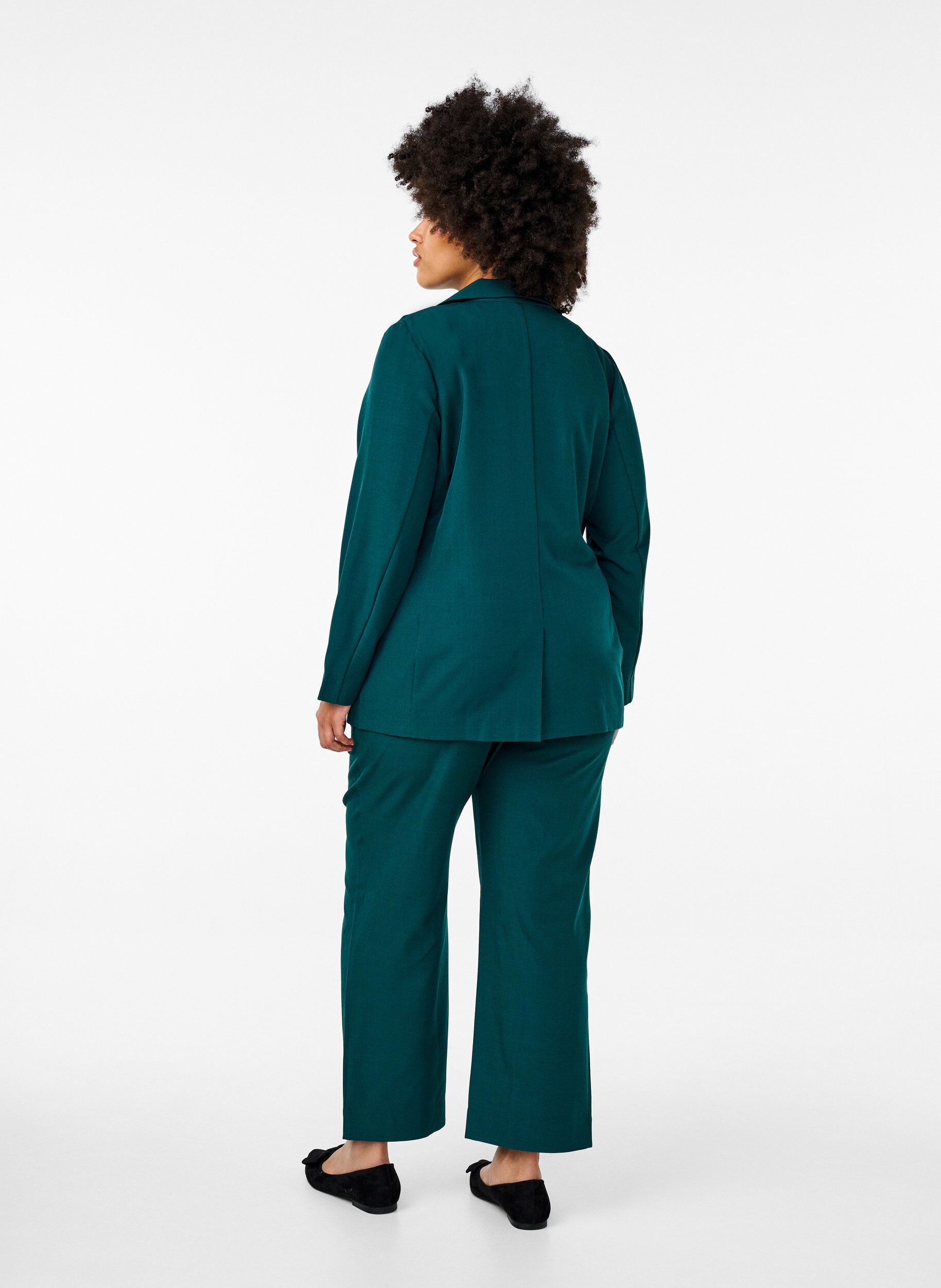 Zizzi FLASH - Losse broek met zakken, Sea Moss Melange, Model image number 1