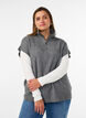 Gebreide spencer met hoge kraag en korte rits, Grijs, Model image number 0